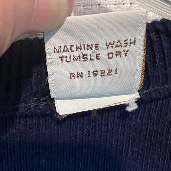 VTG 80s Hang Ten Sweater Mens L Navy Blue Pullover Rainbow Stripe Retro Skater - Picture 3 of 9